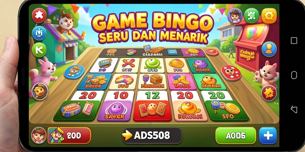 Tampilan gameplay utama ADS508 dengan pengaturan Bingo yang menarik.