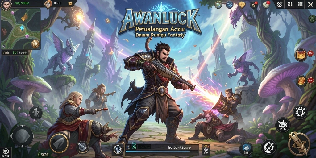 Tampilan gameplay seru dalam AWANLUCK penuh aksi.