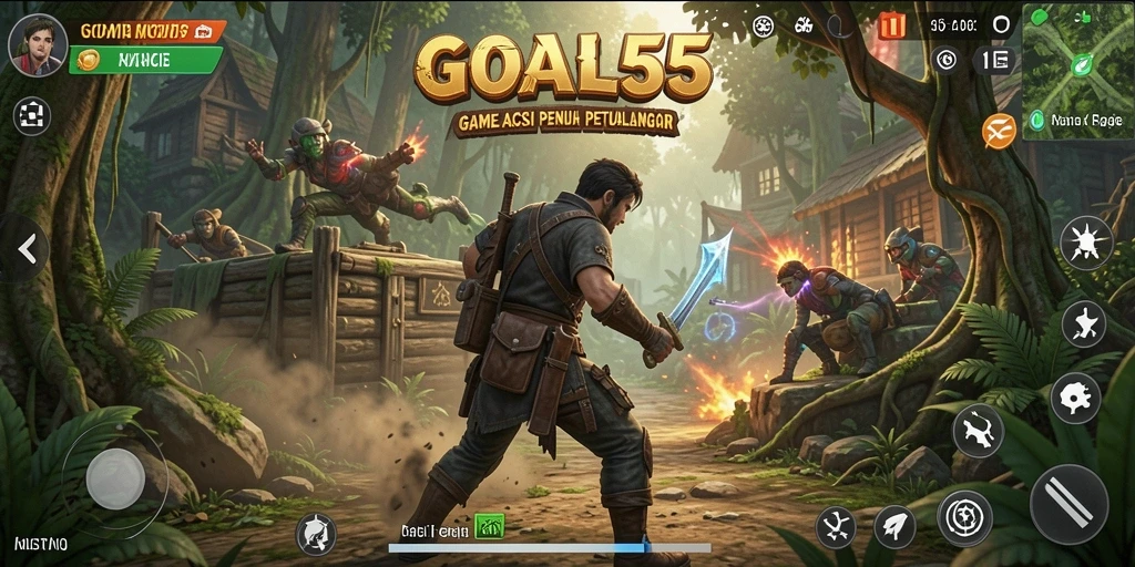 Tampilan gameplay seru dan mendebarkan dari GOAL55.
