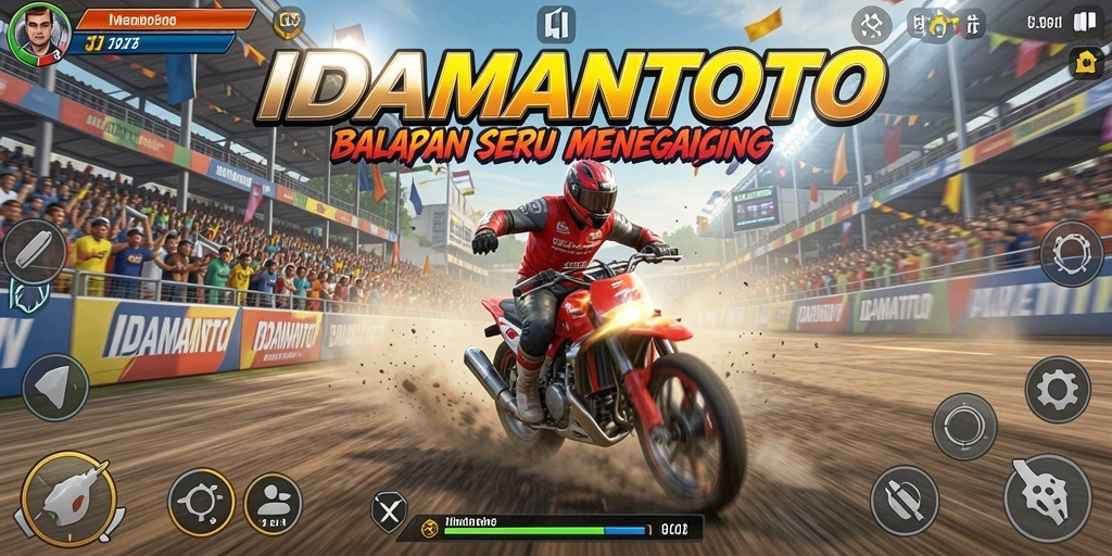 Tampilan gameplay menarik dari <strong>IDAMANTOTO</strong> dengan aksi balapan yang mendebarkan.