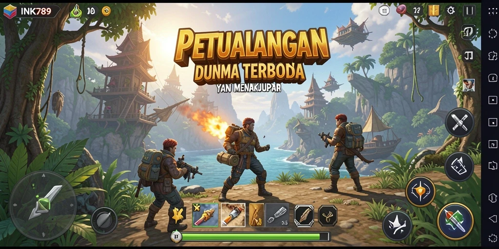 Tampilan gameplay INK789 yang memukau di dunia terbuka.