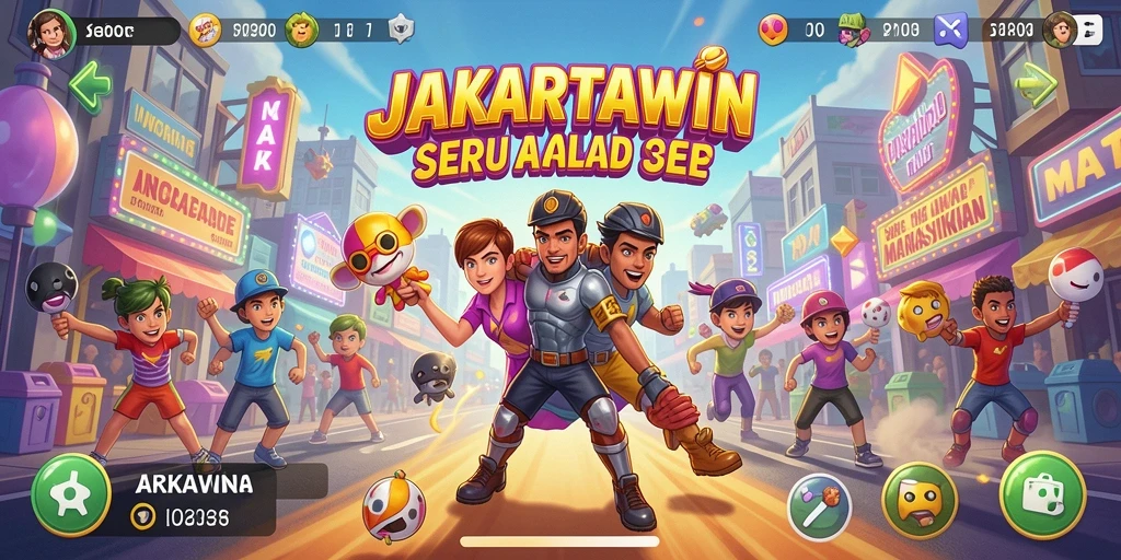 Tampilan gameplay seru di JAKARTAWIN dengan karakter unik.