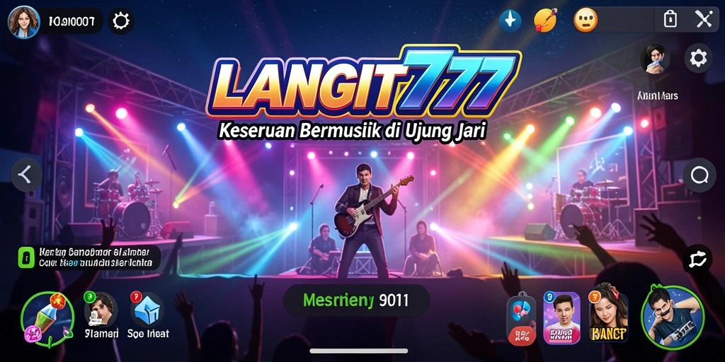 Screenshot utama LANGIT777 menunjukkan pengguna bermain musik dengan antarmuka yang intuitif.