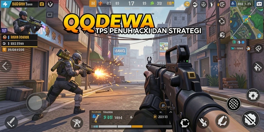 Tangkapan layar menunjukkan aksi pertempuran mendebarkan dalam QQDEWA.