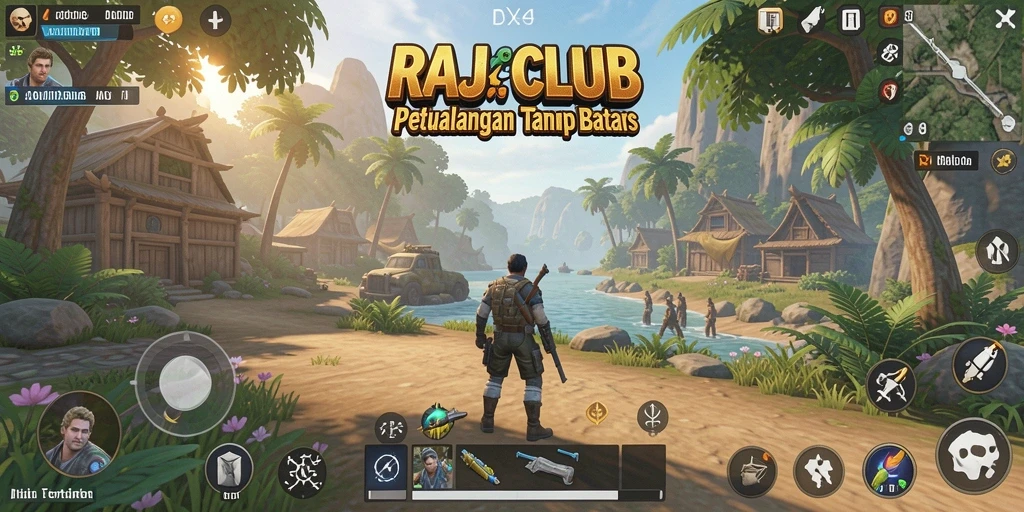 Screenshot gameplay RAJACLUB menampilkan eksplorasi dunia yang luas dan menakjubkan.