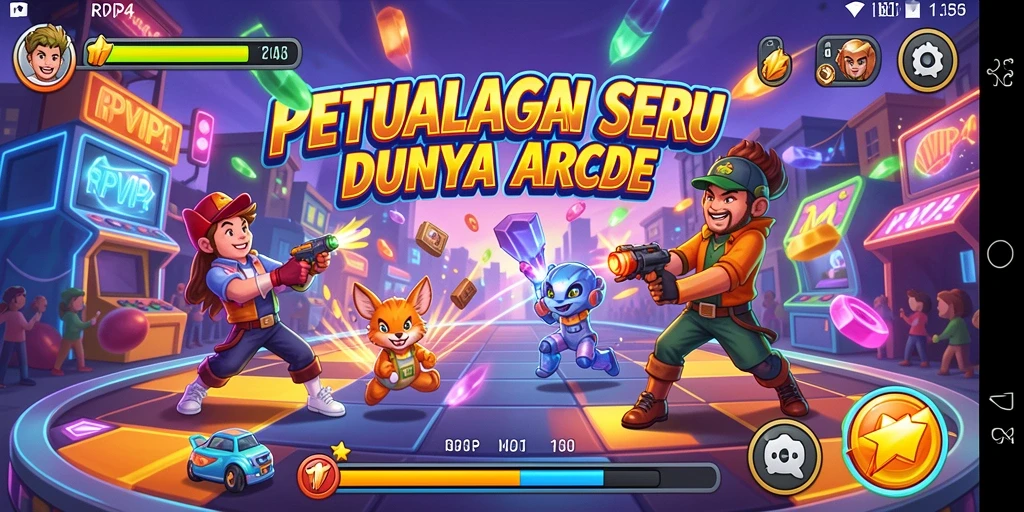 Tampilan gameplay seru dari RPVIP4 dengan aksi Arcade yang menegangkan.