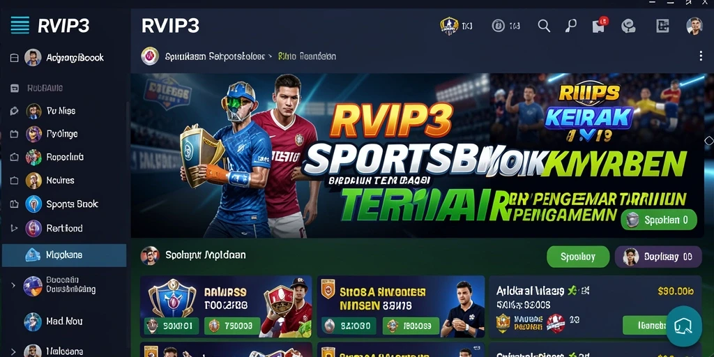 Tampilan aplikasi <strong>RVIP3</strong> yang menarik dengan interface sederhana untuk taruhan olahraga.