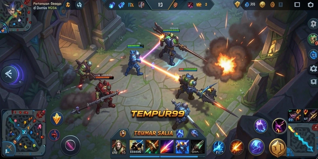 Gameplay seru dalam pertempuran tim di TEMPUR99.